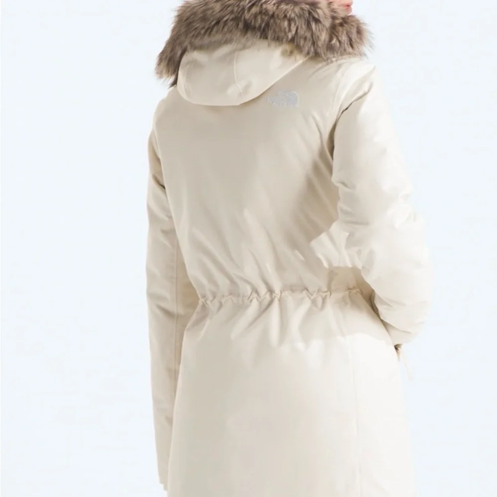 SALE The North Face Arctic Parka Cream White Fur Hood Women's Large - Picture 4 of 9